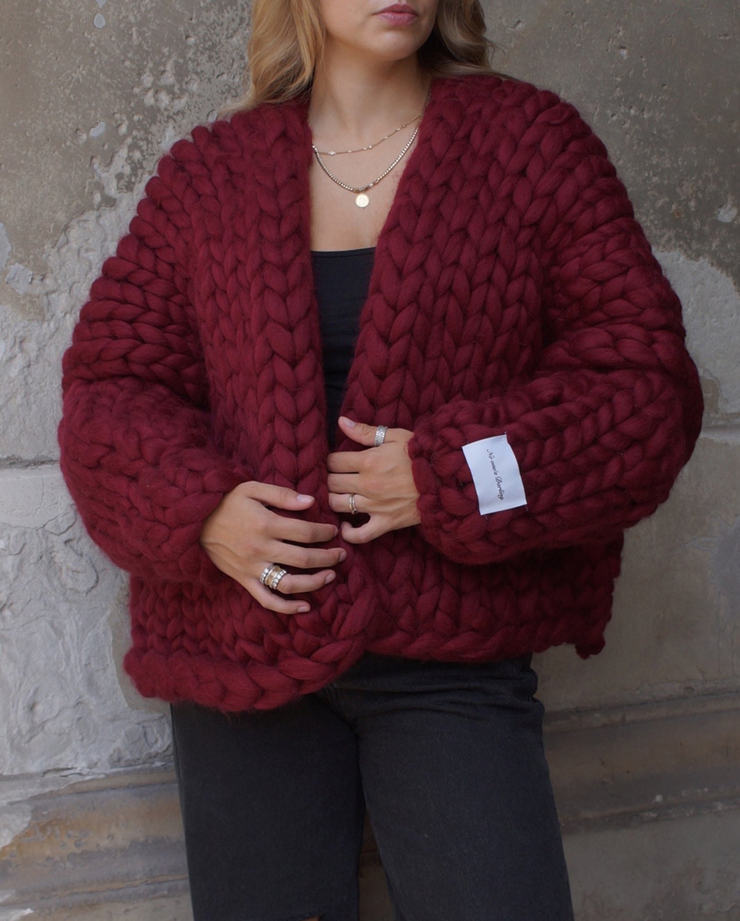 OVERSIZED CARDIGAN BOLD - BORDEAUX