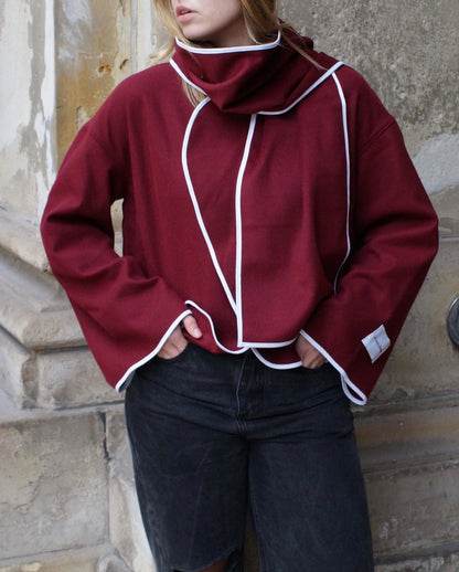 SCARF JACKET RUBY - BORDEAUX